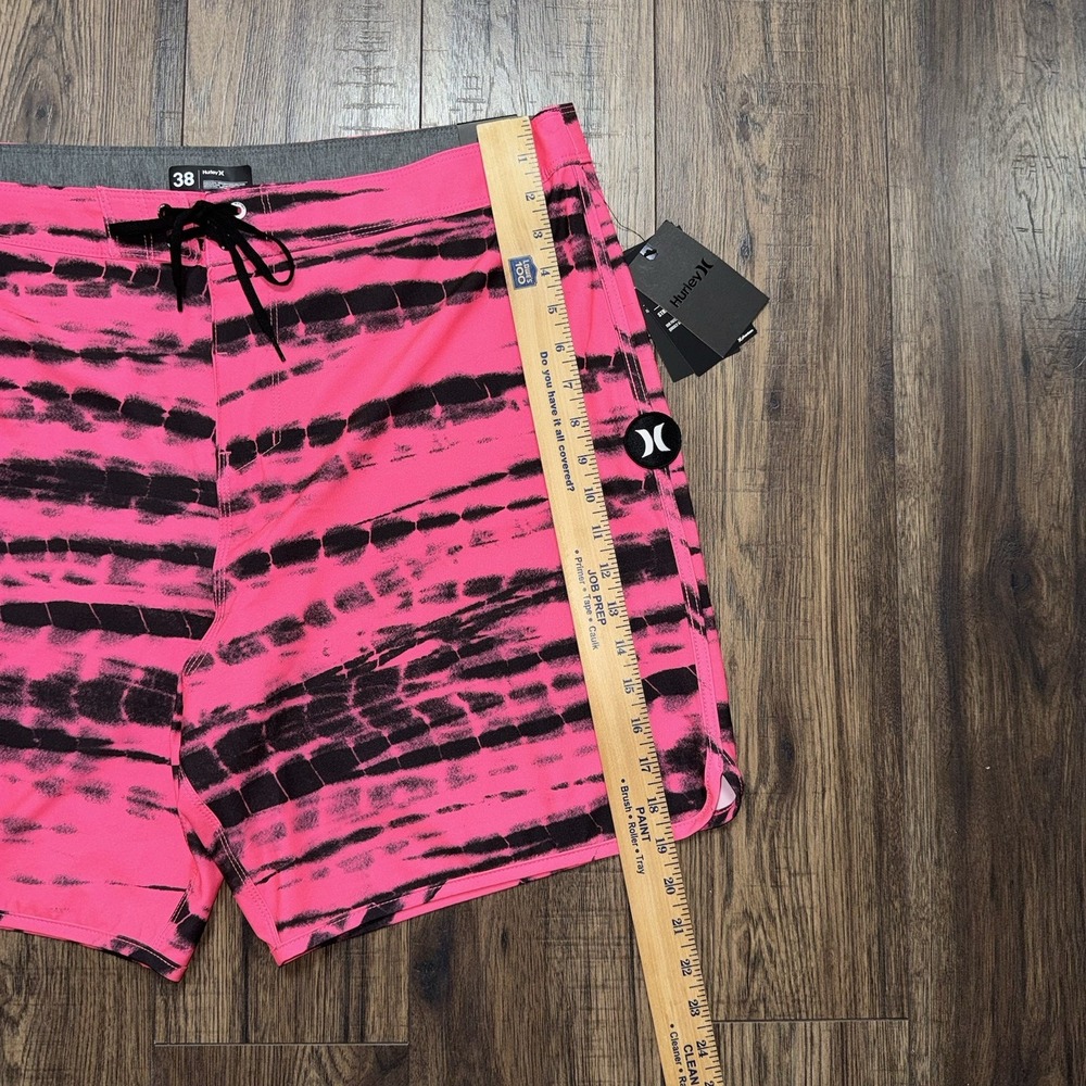 HURLEY Phantom 18" Board Shorts Men Size 38 Stretch Pink Black Swim Trunks NWT - Picture 3 of 7
